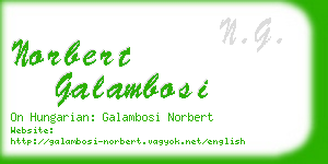 norbert galambosi business card